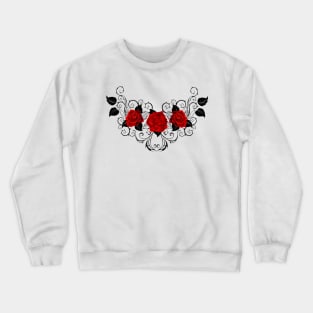 Symmetrical Pattern of Red Roses (without a shadow) Crewneck Sweatshirt